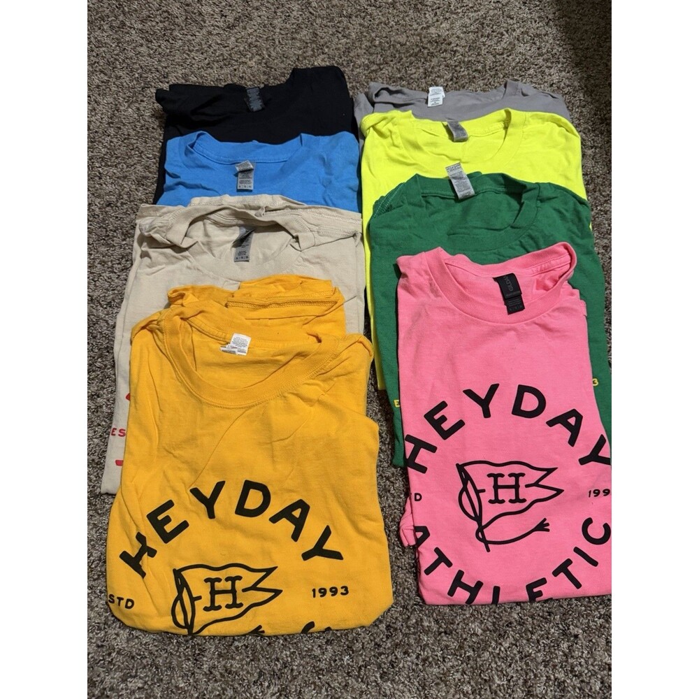 Lot of 8 XL Heyday Athletic T Shirts Gildan Mixed Colors